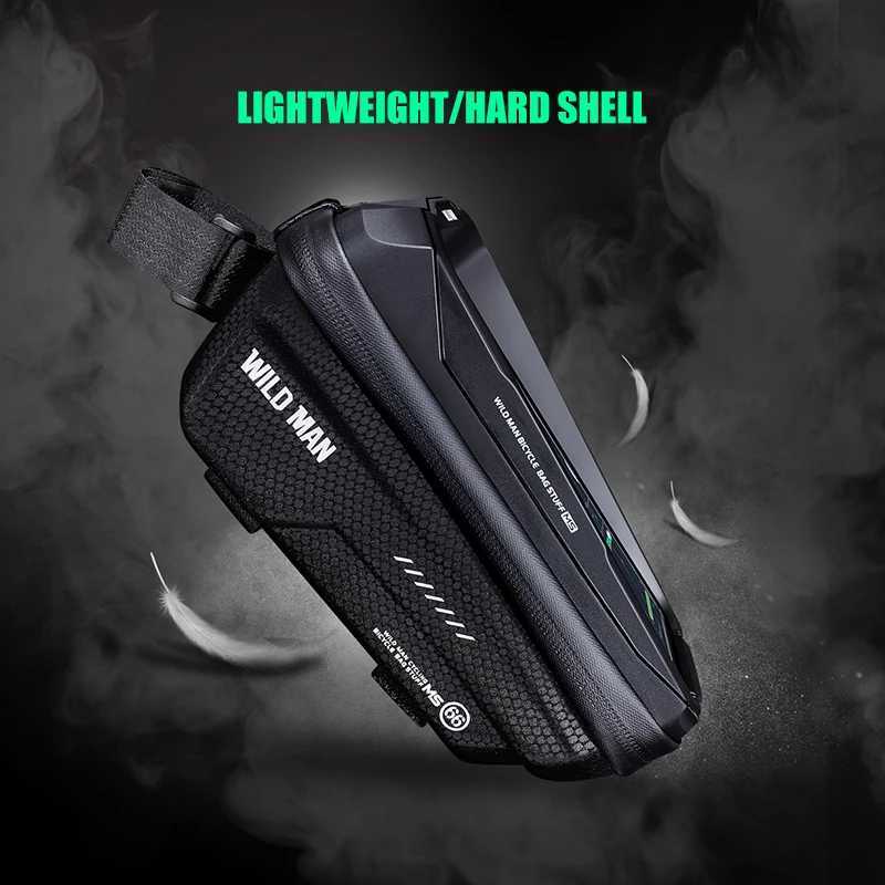 WILD MANMS66 Bicycle Bag EVA Hard Shell Waterproof Front Beam Bag Upper Pipe Touch Screen Mobile Phone Cycling MS66 H251029