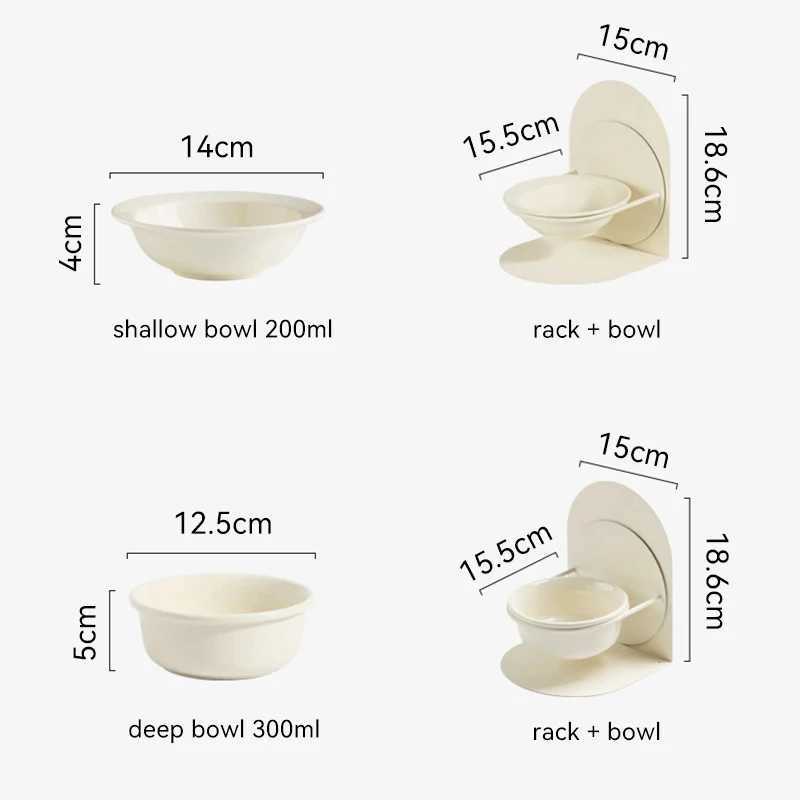 Detachable pet cat and dog bowl protects cervical vertebrae against upset height adjustable pet ceramic bowl J251113