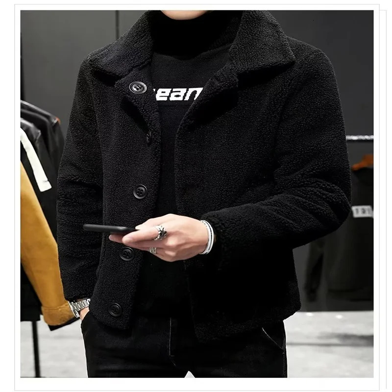 Autumn and Winter Mens Fashion Trend Suede Double Sided Leather Coat Jacket Mens Leisure Tourism Warm Coat 251023