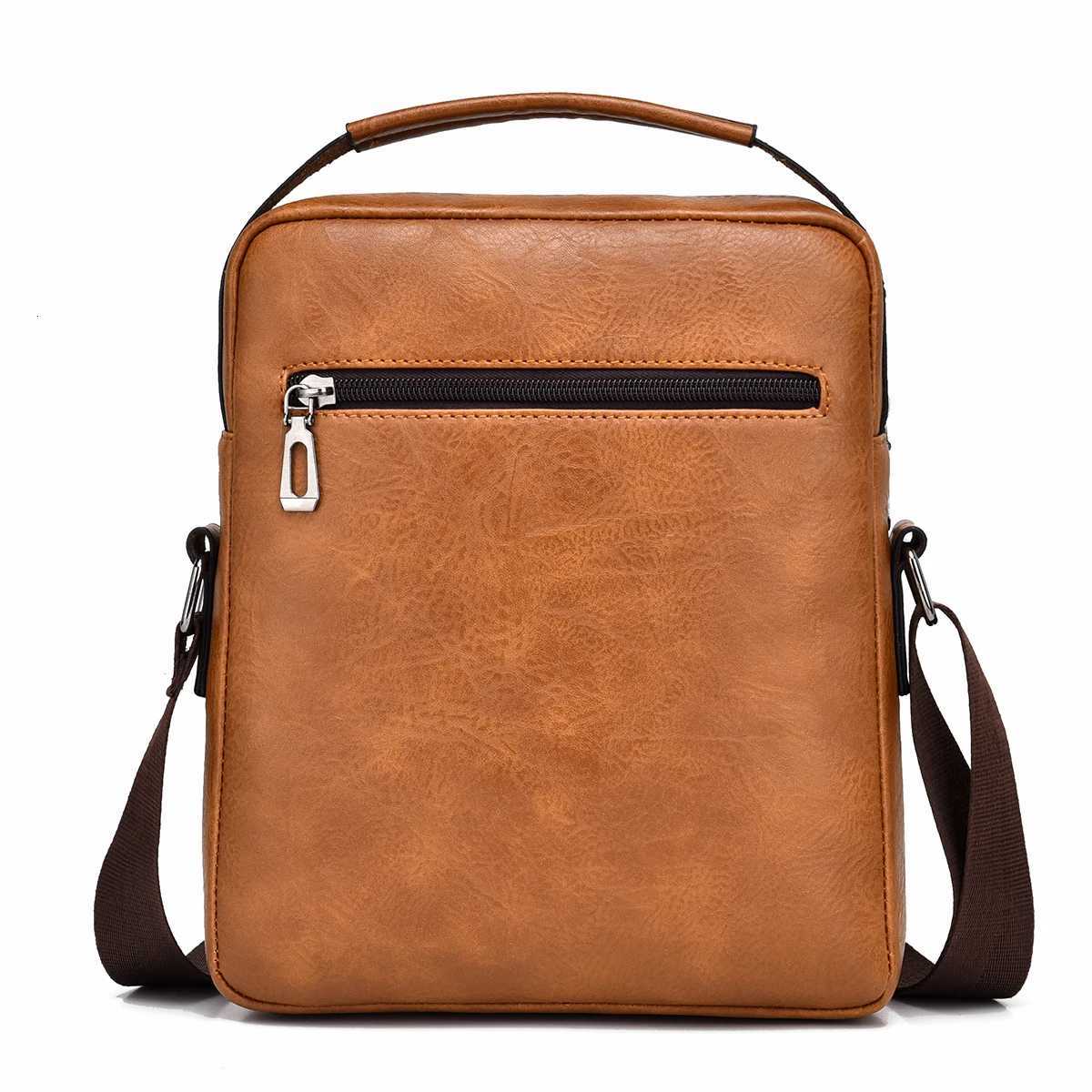 2024 New Luxury Brand Men Crossbody Bag Leather Shoder Bag For Men Handbags Brown Business Large Capacity Messenger Side Bags Y251011