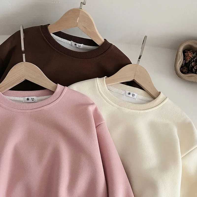 Childrens Hoodies 17 Y Boys Solid Simple Sweatshit Girls Oneck Pullover 6 Colors Spring Autumn Teenage Casual TopsT251030