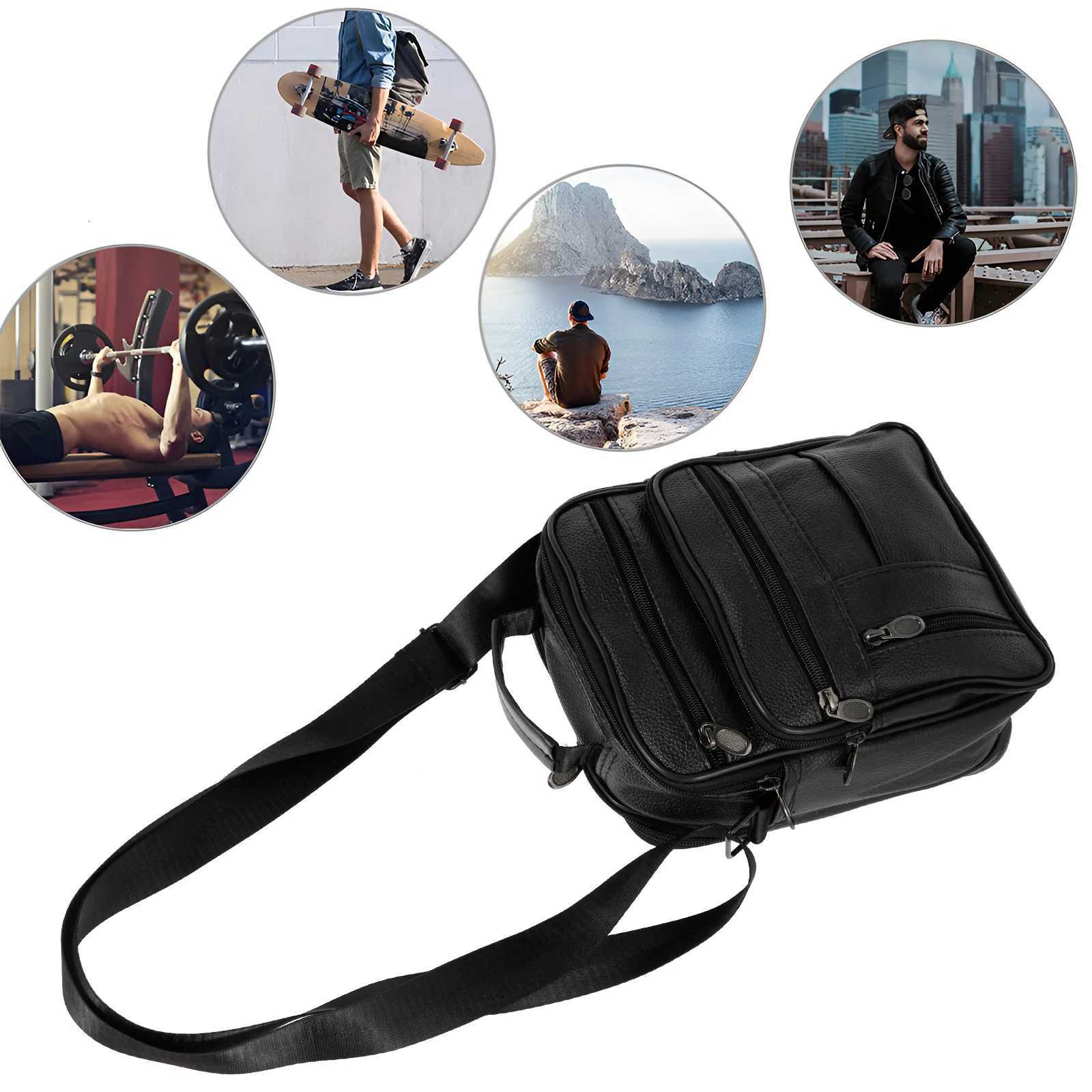 Mens Shoder Bag PU Leather Fi Handbags Adjustable Shoder Strap Mens Ch Bag Casual Off Travel Crossbody Bag Y251011