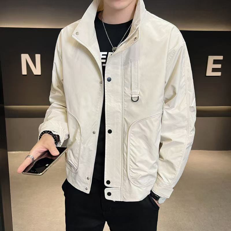 2025 Spring And Autumn New Men's Jacket Workwear Style Jacket Men's Cool Designer Coat Stand Collar Top Versatile Casual Men's Clothing