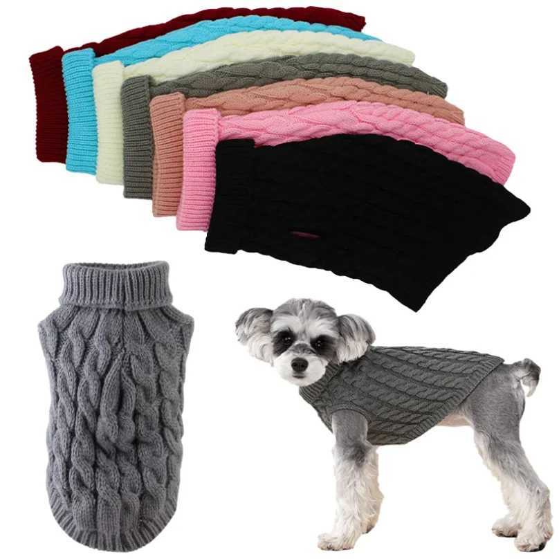 Warm Dog Sweaters for Small Dogs Turtleneck Knitted Winter Dog Clothes Pet Puppy Cat Sweater Vest Chihuahua French Bulldog Coat C251030