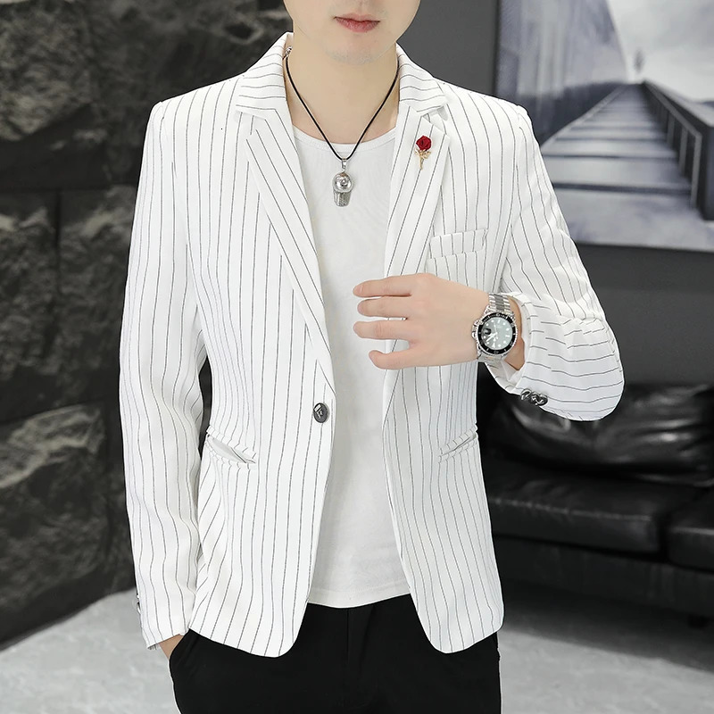 Blazer Mens Fashion Business Gentleman Stripe Outdoor British Style Trend Wedding Banquet Luxe Casual 251028