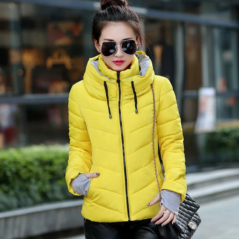 Winter Jacket for Women Tops Parkas Thicken Solid Coats Short Slim Cotton Padded Basic Clothing 251015