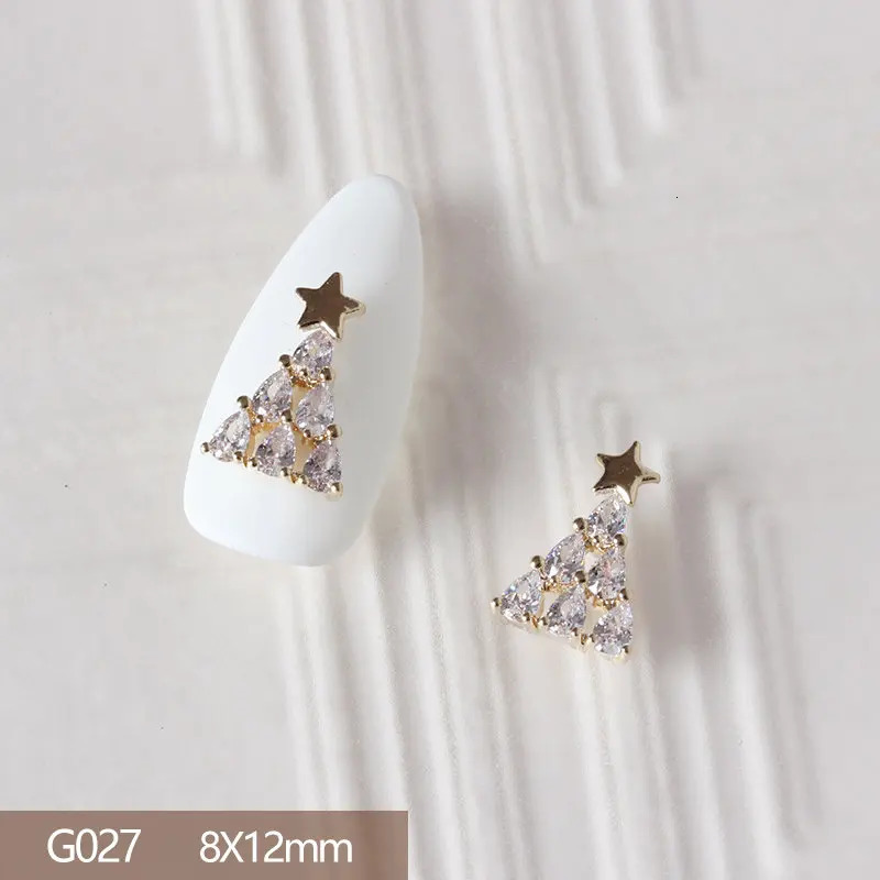 10pcs 3D Alloy Christmas Tree Bells Nail Art Zircon Pearl Metal Manicure Nails Accessories DIY Nail Decorations Supplies Charms 251027