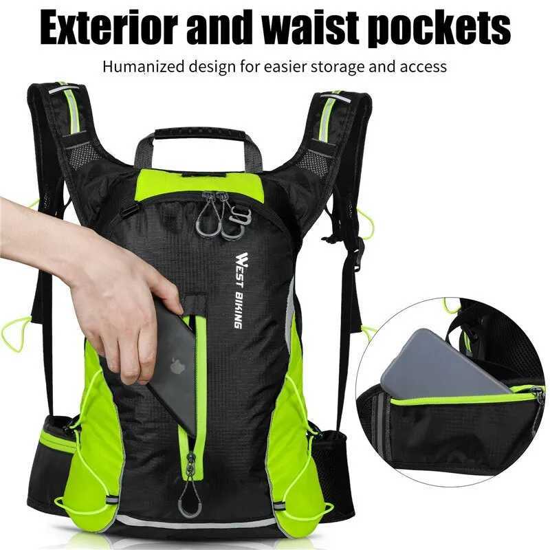 WEST BIKING 16L Cycling Backpack Portable Breathable Ultralight Bicycle Bag Outdoor Sport Climbing Travel Hiking Hydration Bag H251029