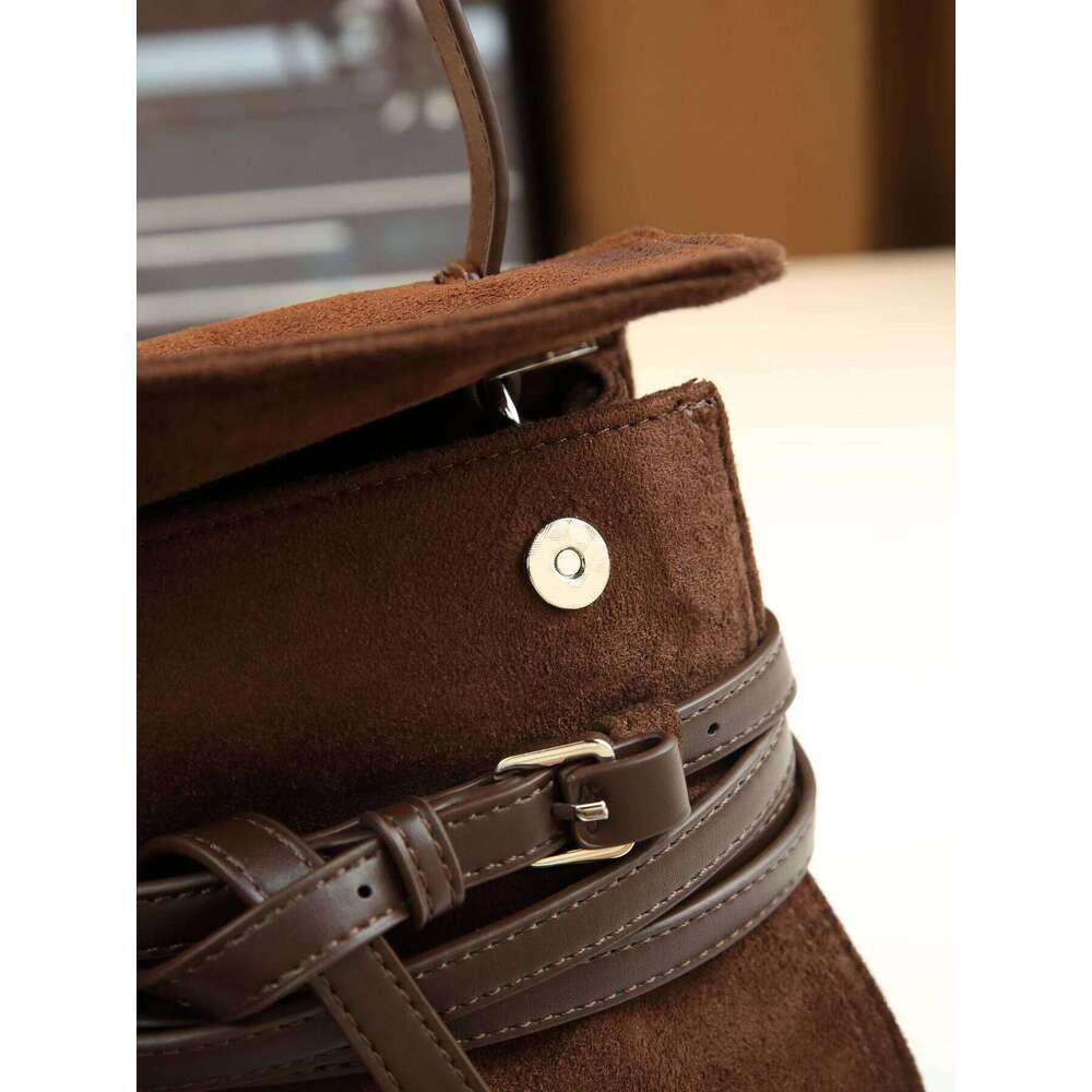 Designer Bag Luxury Bag Women's Trendy Square-shaped Handbag: Sleek Black & Brown Vegan Suede Shoulder Bag Ideal for Fall/Wintry Outfits