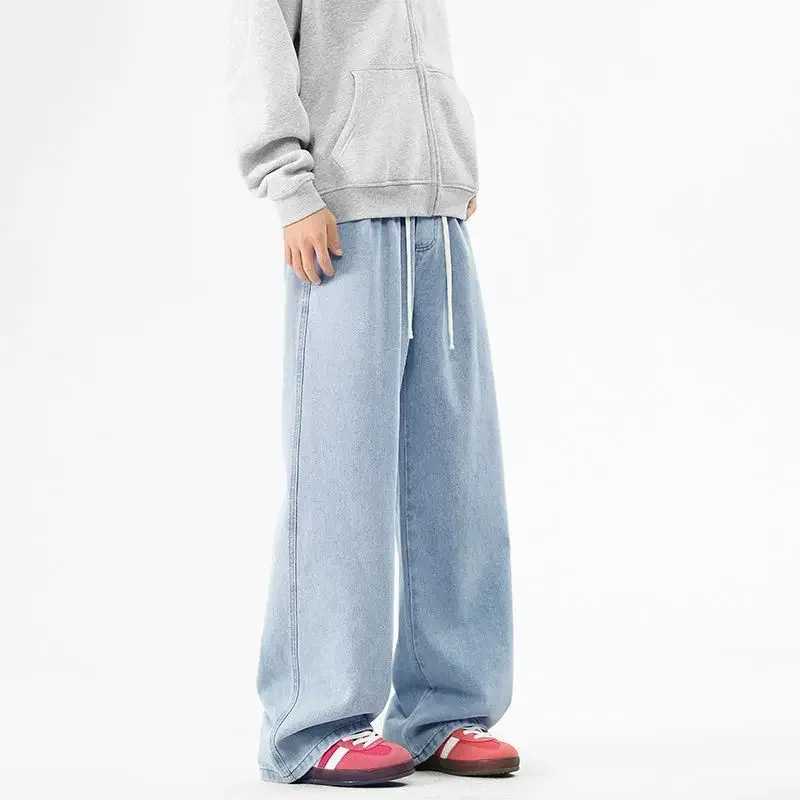 The autumn new American mens wide leg jeans feature loose retro straight leg pants with a casual and fashionable high street J251030