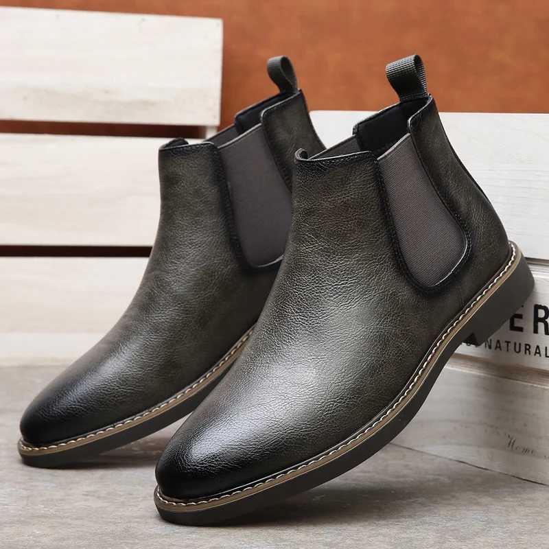 Mens Chelsea Boots Retro Style Comfortable Fashionable Mens Boots Pointed Toe MidCalf Chelsea Boots Z251029