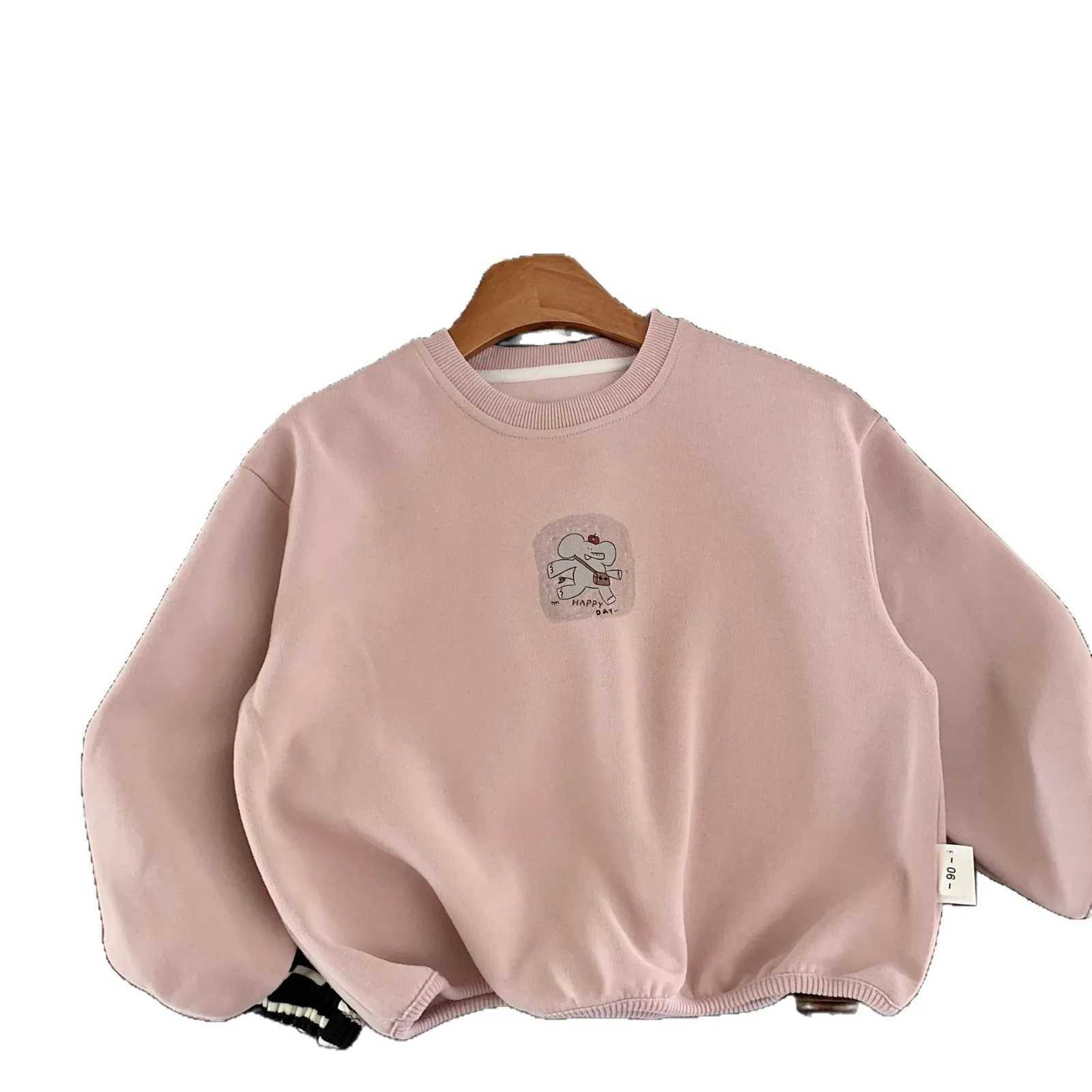 Korean New Autumn Kids Baby Girl Top Round Neck Long Sleeve Infant Baby Girls Sweatshirt Pullover Cartoon Print Toddler Girl TopT251030