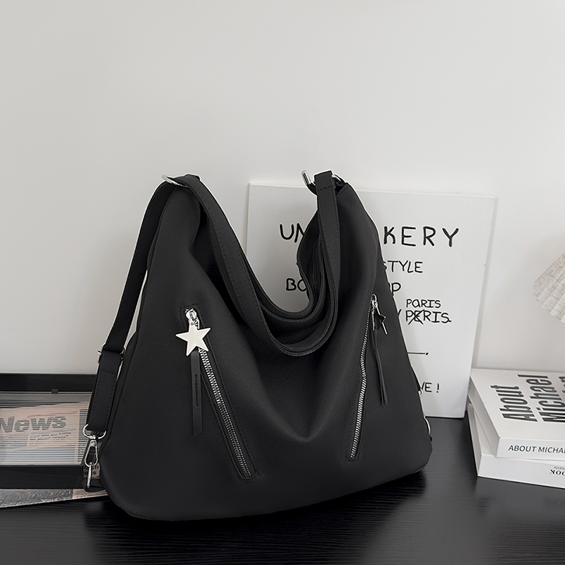 Spring women's fashionable large capacity synthetic leather handbag, casual and simple classic work shoulder bag, popular student fashion crossbo