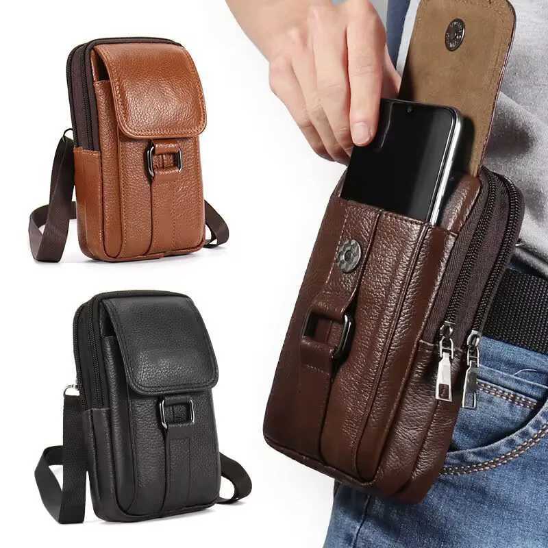 Mens Mobile Phe Waist Bag Outdoor Work Ch Bag PU Cigarette Case Key Chain Wear Belt Backpack Sport Hiking Portable Sahel Y251011
