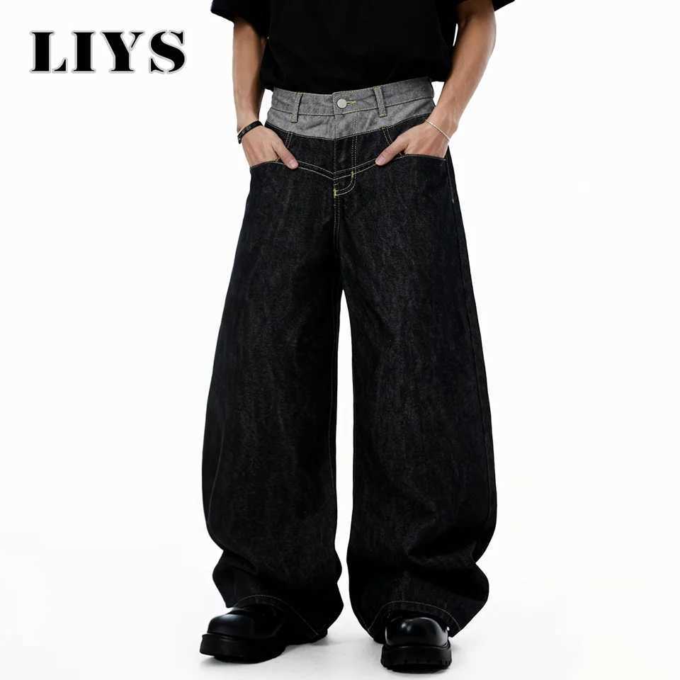 Mens Retro Double Waist Design Baggy Wide Leg Jeans Street Design Denim Pants Gothic loose Machete Wide Leg Jean Unisex Clothes J251030