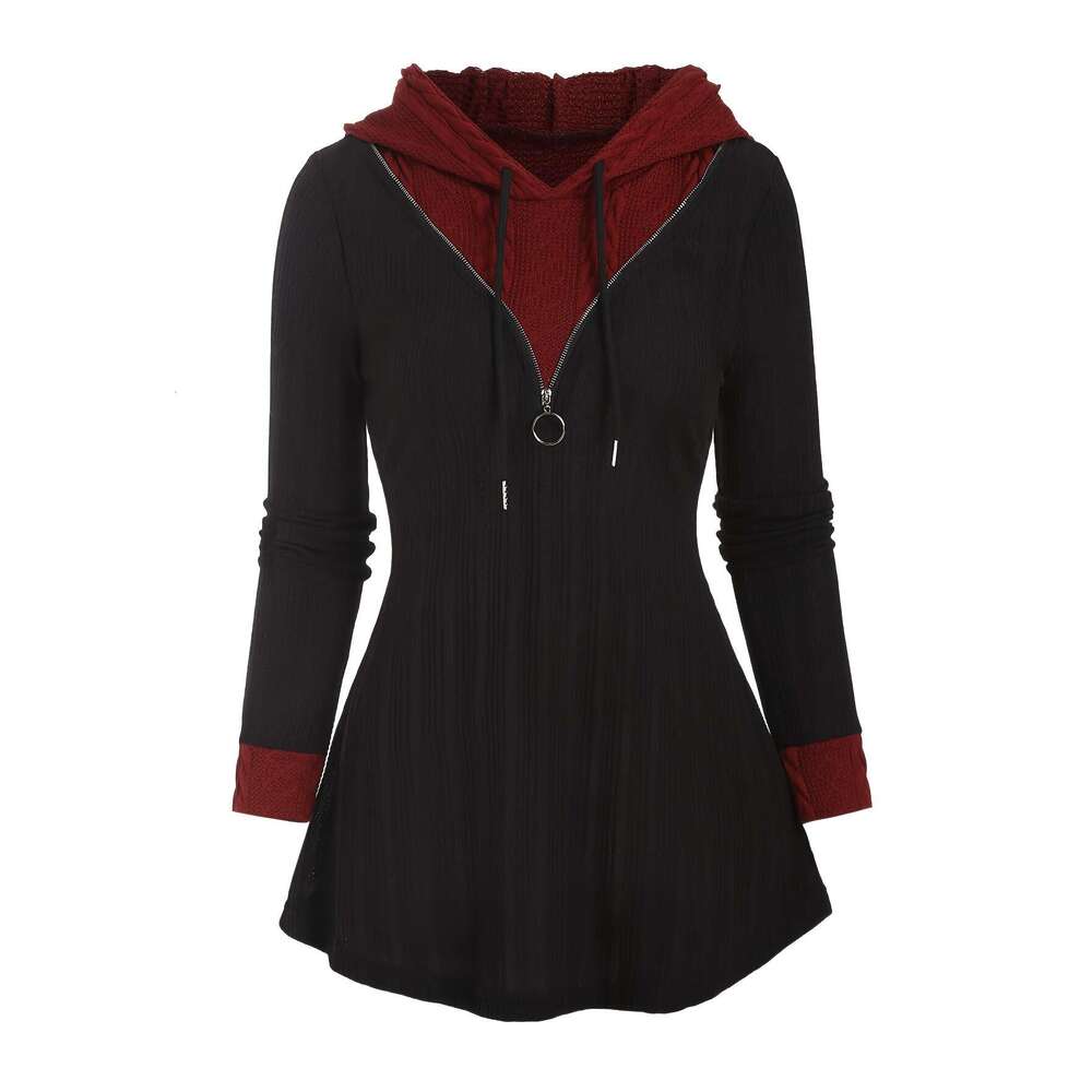 Color Block Drawstring Hoodie Casual Long Sleeve Tunic Hoodie Sweatshirt Women S Clothing