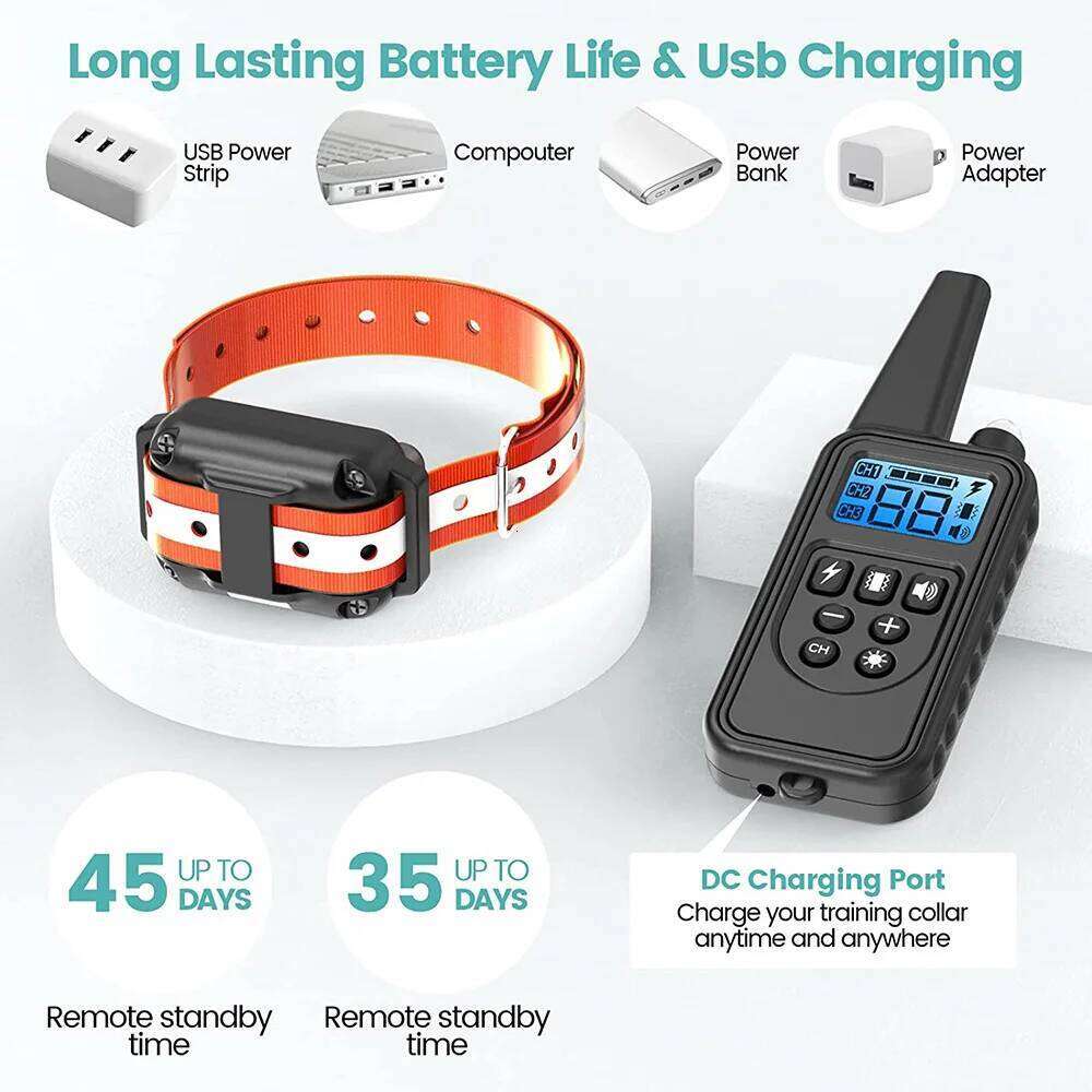 designer brand Electric Dog Training Detachable Bark Rechargeable Anti Barking Shock Vibration Collar for All Dogs Pet with Clicker