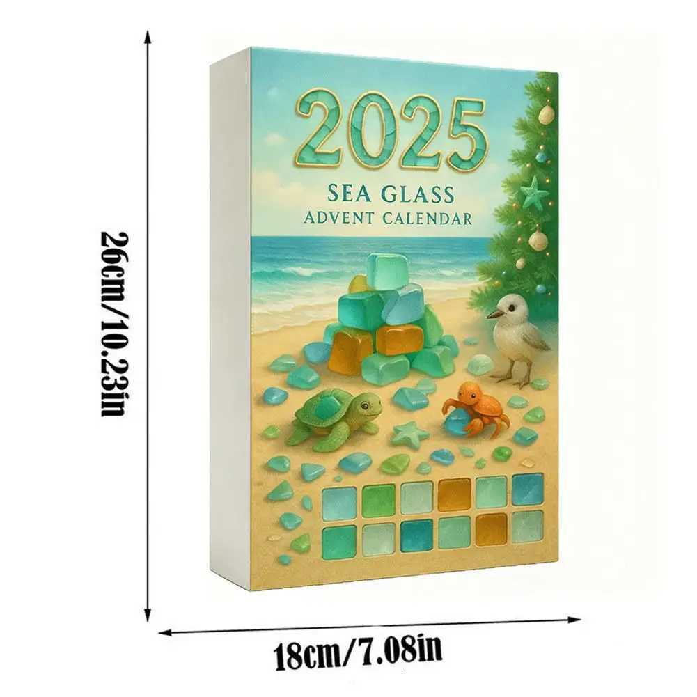 2025 Sea Glass Christmas Tree Advent Calendar Festival Blind Box Acrylic Pendant Christmas Decoration C251030