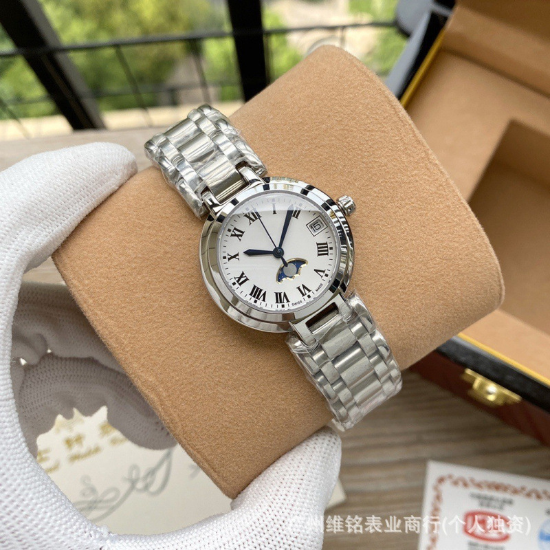 Designer Watch Langjia Heart Moon Watch For Women Moon Phase Starry Mother-of-pearl Rose Gold Luxury Stainless Steel Band Watch For Women