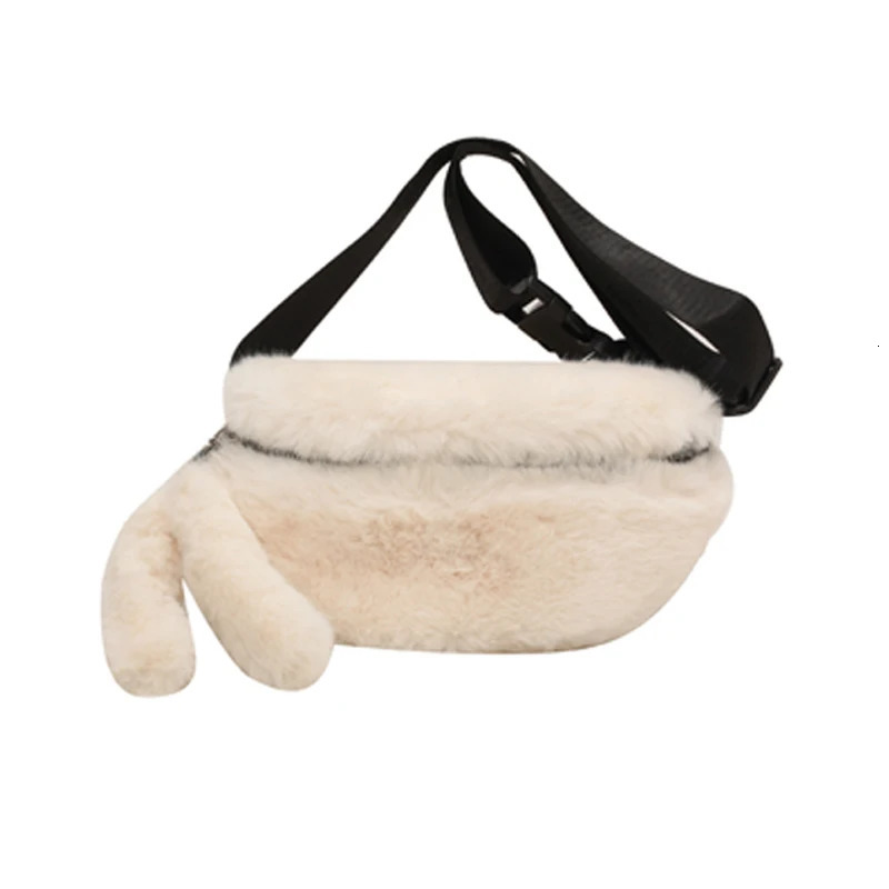Faux Rabbit Fur Fanny Pack Women Plush Waist Bag Men Winter Bum Bag Female Travel Bum Hip Coins Phone Pouch Casual Chest Bag 251030