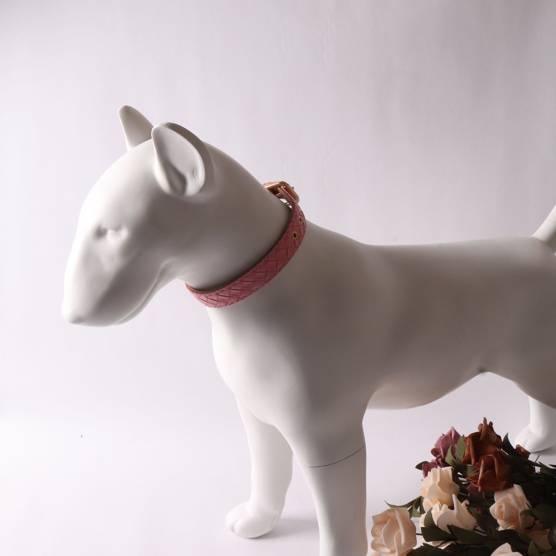 Woven Pattern Dog Collar & Leash, Multi-Color Options, Sturdy Metal Buckles, Adjustable Sizes, For Dogs of All Sizes, Durable Fashionable Pet Walking 