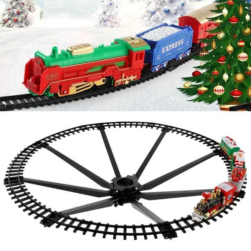 Christmas Tree Decor Train Track Frame Railway Car Sound Light Rail Car Festival Gifts Christmas Train Electric Toy Random Color C251030