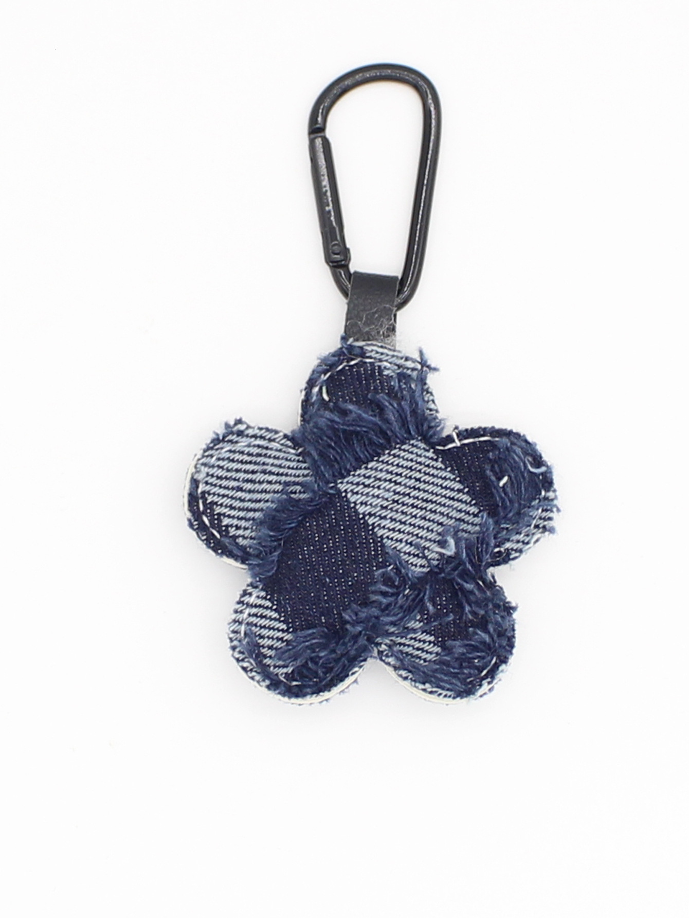 New Simple Denim Plaid Sequin Fabric Flower Keychain Bag Pendant Creative Accessories