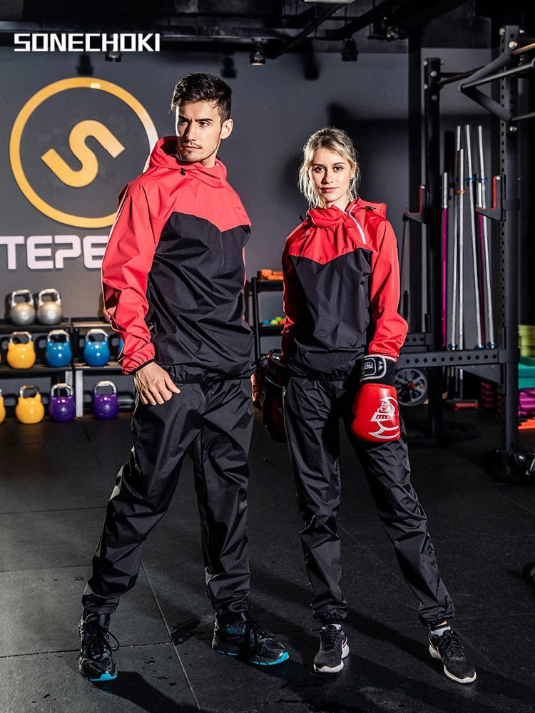 Sauna Suit Women Gym Clothing Set Men Pullover Hoodies Tops Running Fitness Exercise Sportswear Weight Loss Sweating Sports 251016