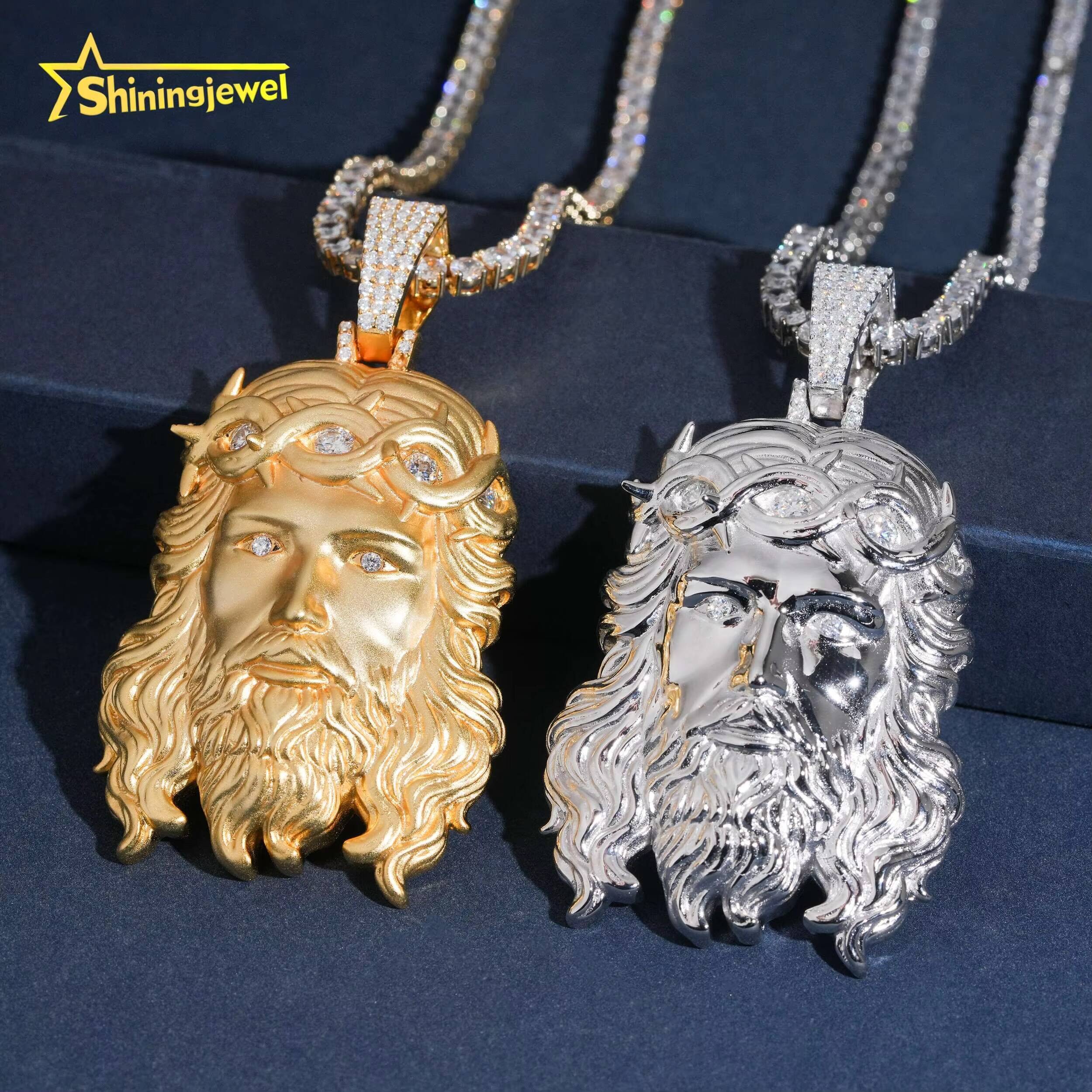 925 Sterling Silver Plain Design GRA Moissanite Pass Diamond Test Jesus Pendant Hip Hop Jewelry Designer's style