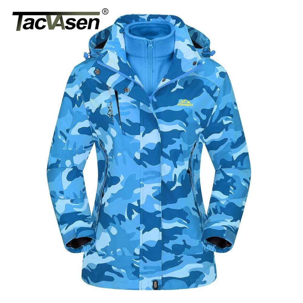 TACVASEN 3 In 1 Snow Mountain Jacket Women Winter Waterproof Windproof Fleece Lined Ski Hiking Jackets Parka Hodded Coats