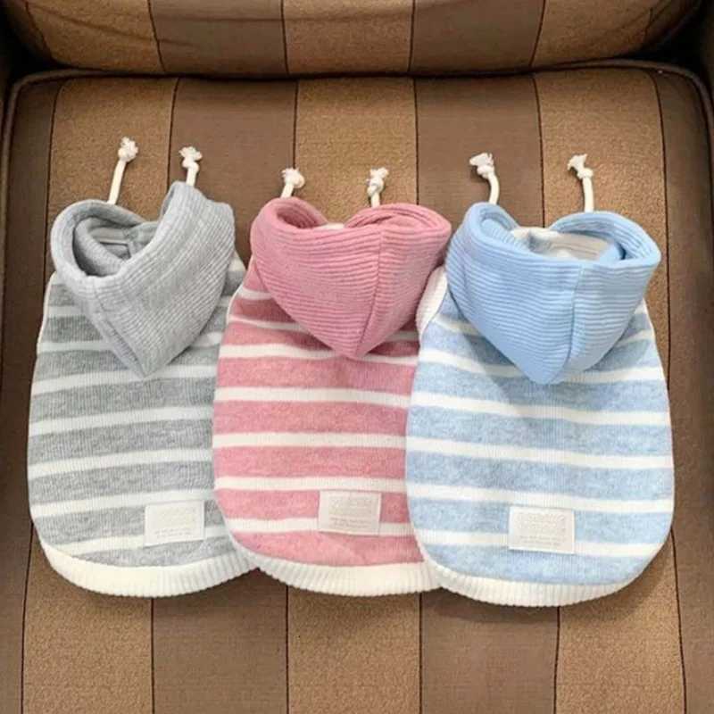 Autumn Pet Dog Clothes Fashion Striped Dog Hoodies Cute Soft Puppy Sweatshirt Warm Cat et Coat Pet Hoodies Chihuahua Apparel C251030