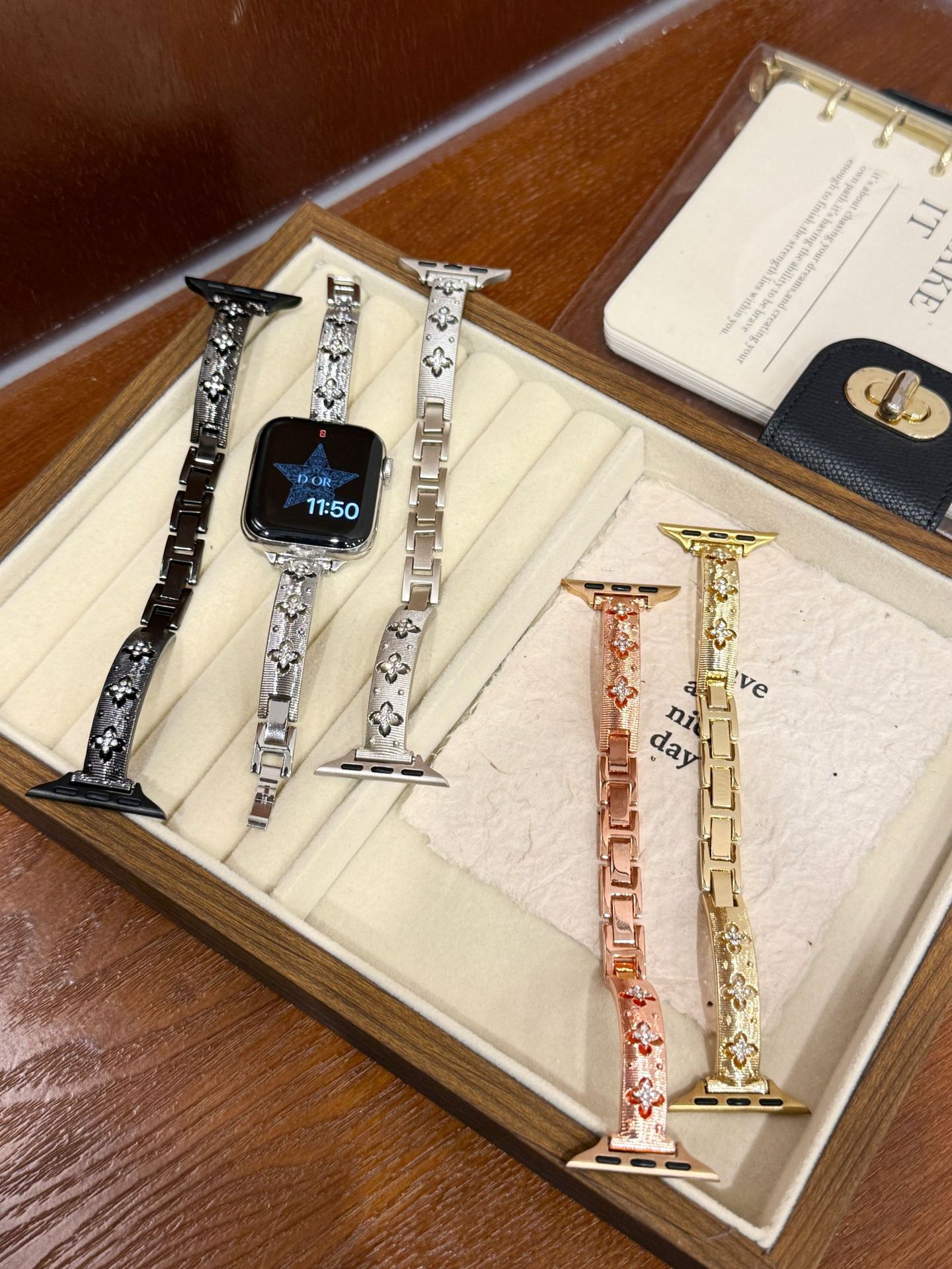 2025 Luxury Shining Gold Metal Ultra3 Pin Snap Button "Starlight" Gold/Silver/Black Classic Colors Apple strap 38mm 40mm 41mm 42mm 44mm 45mm