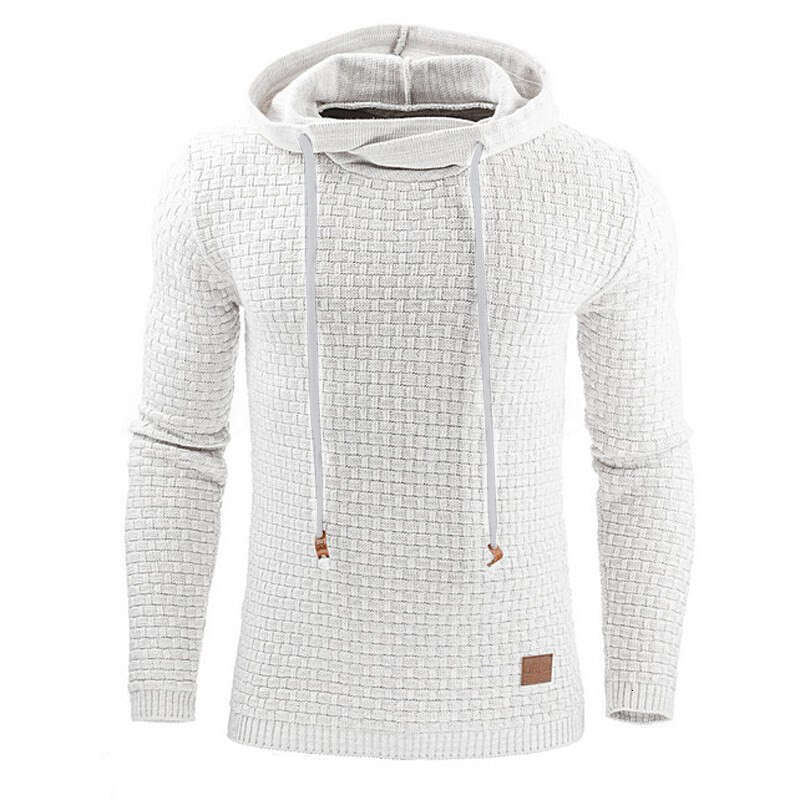 Autumn and Winter New Men's Jacquard Sweatshirt Long Sleeve Hoodie Warm Color Hooded Sports Jacket