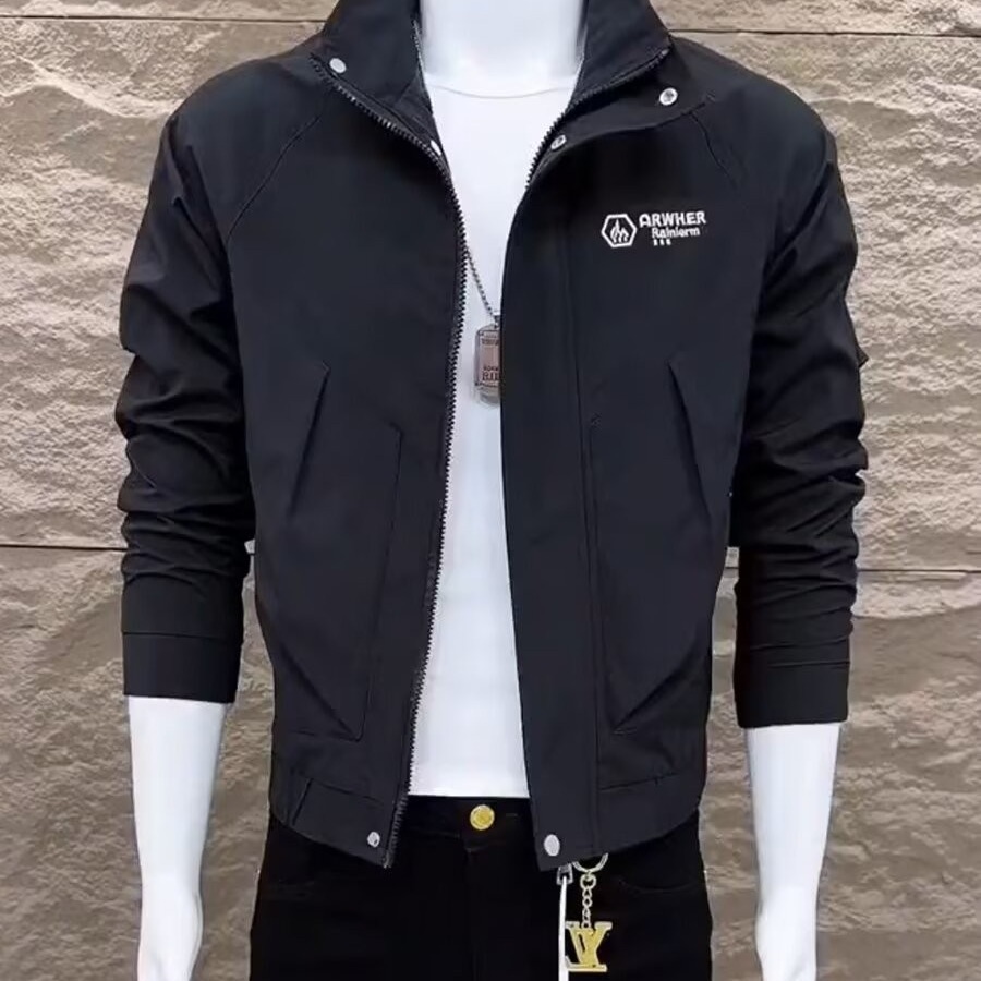 2025 Designer Coat Stand Collar Men's Spring And Autumn New Jacket Korean Style Slim Fit Trendy Jacket Workwear Top