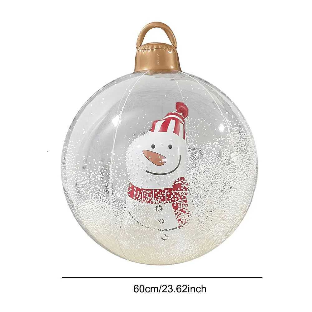 60cm Giant Inflatable Christmas Balls Light Up PVC Big Balls Xmas Tree Decorations Outdoor Holiday Yard Lawn Christmas Balloon C251030