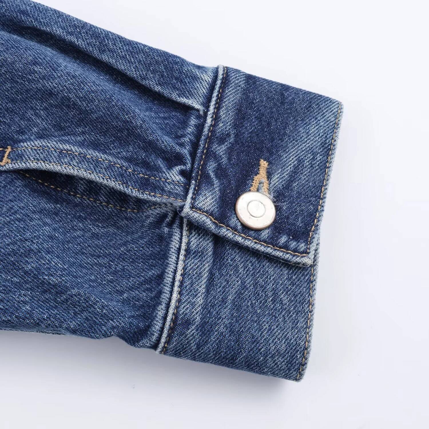 winter jacket women Autumn New Product Women's Casual Fashion Simple Collar Long Sleeve Short Artificial Fur Cowboy Jacket Coat453