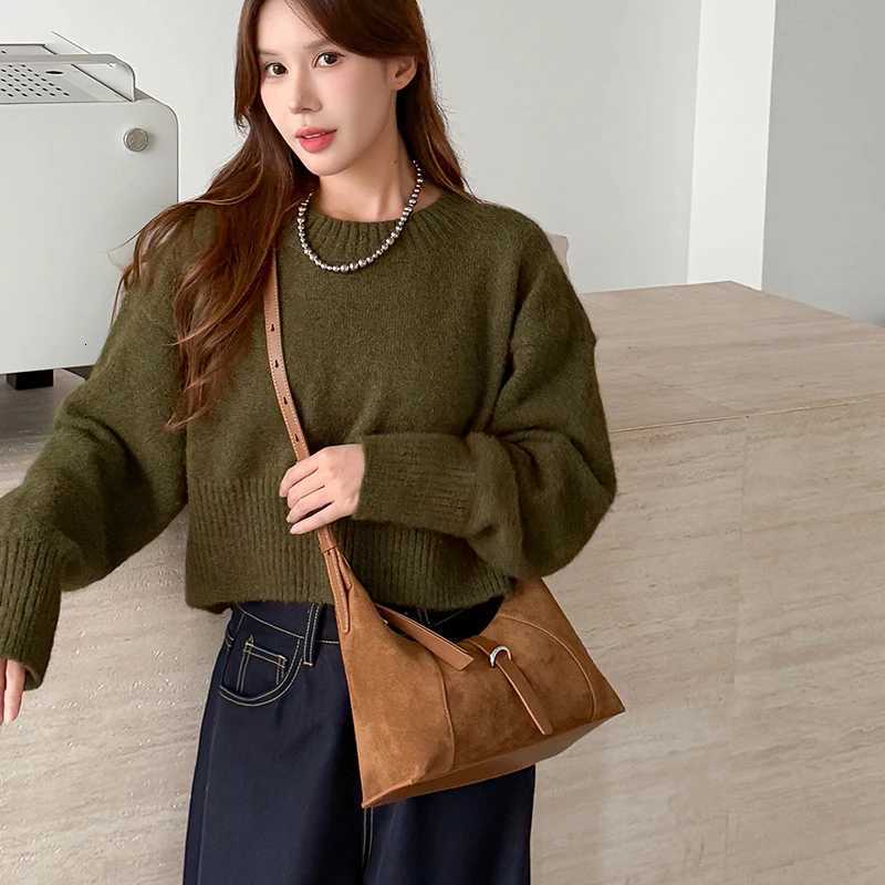 Designer bag New Wens Natural Suede Leather Shoder Bags Fem Soft Cowhide Durable Crossbody Bag Ladies Fi Trend Cmute Handbags Y251029