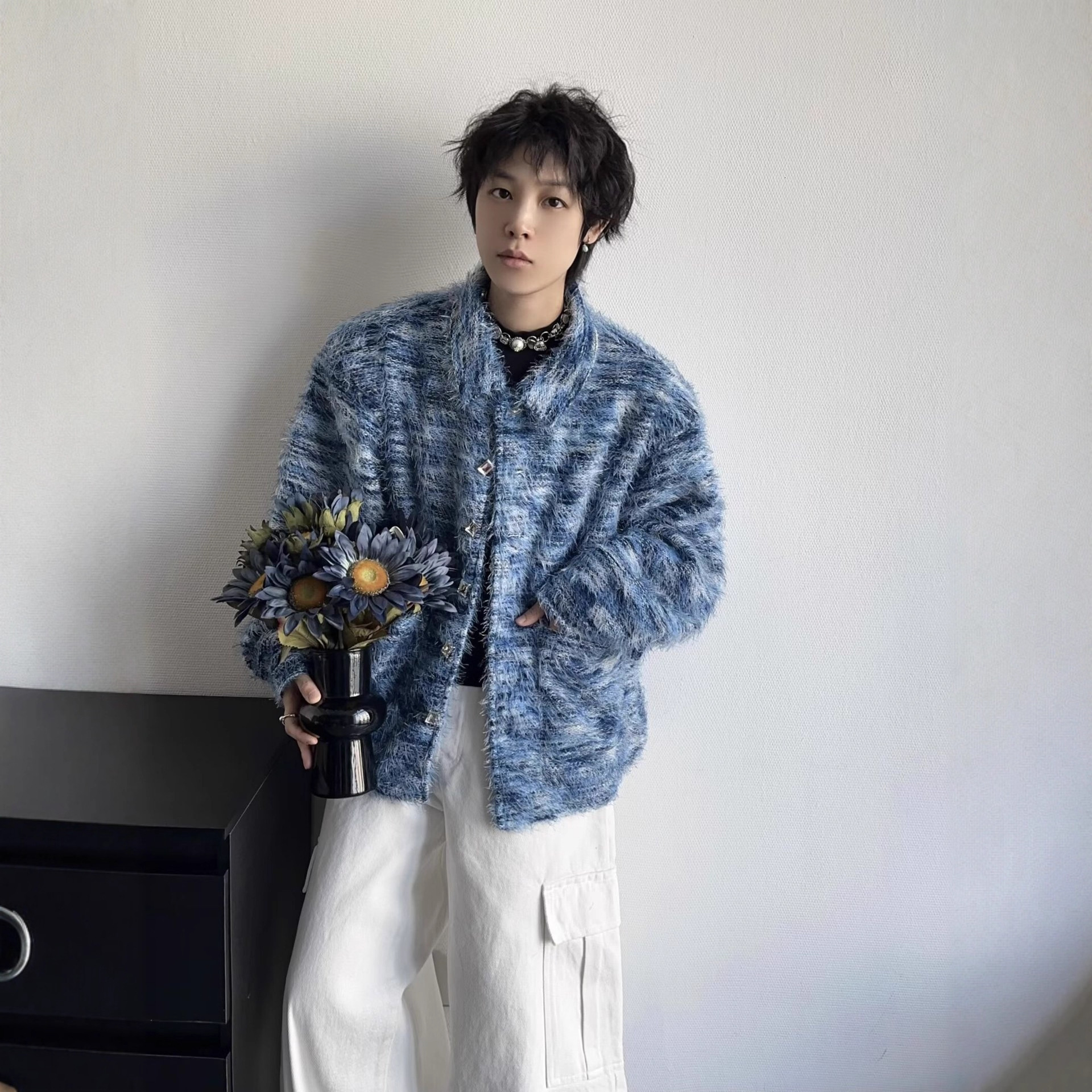 Spring And Autumn New Style Lazy High-end Small Fragrance Style Tassel Shirt Jacket Men Loose Casual Designer Jacket Shirt Jacket Cardigan Trendy