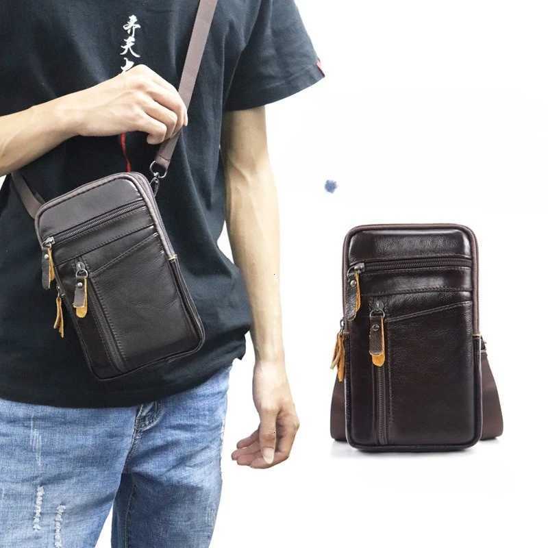 New Mens Genuine Leather Waist Packs Bag Phe Pouch Bags Men Handbag Bag Small Ch Shoder Belt Bag Crossbody Leather Bags Y251011
