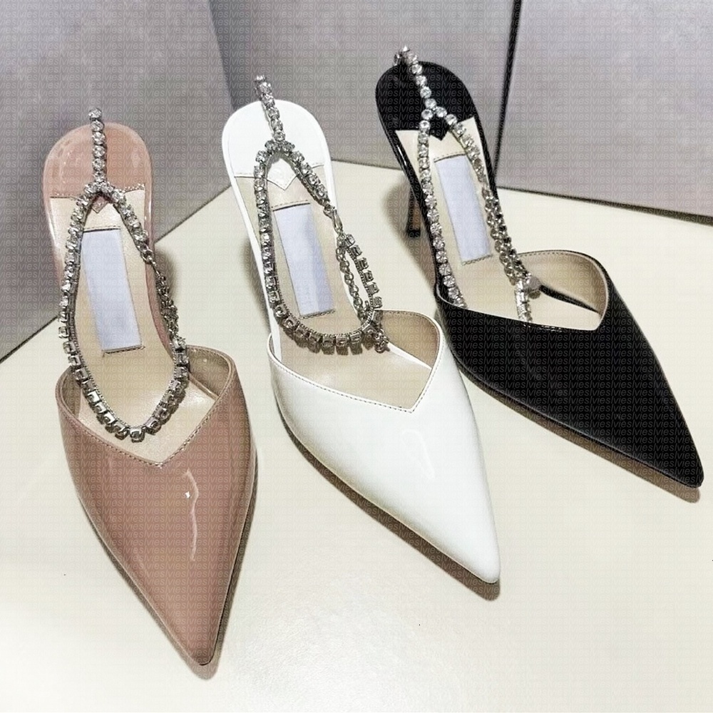 Designer heels High Heels womens Sandals Dress Shoes kitten heels luxury Lady Slingback Pointed Toe Ankle Strap Pearl Holiday Party bing heels Beige Pumps size 35-42