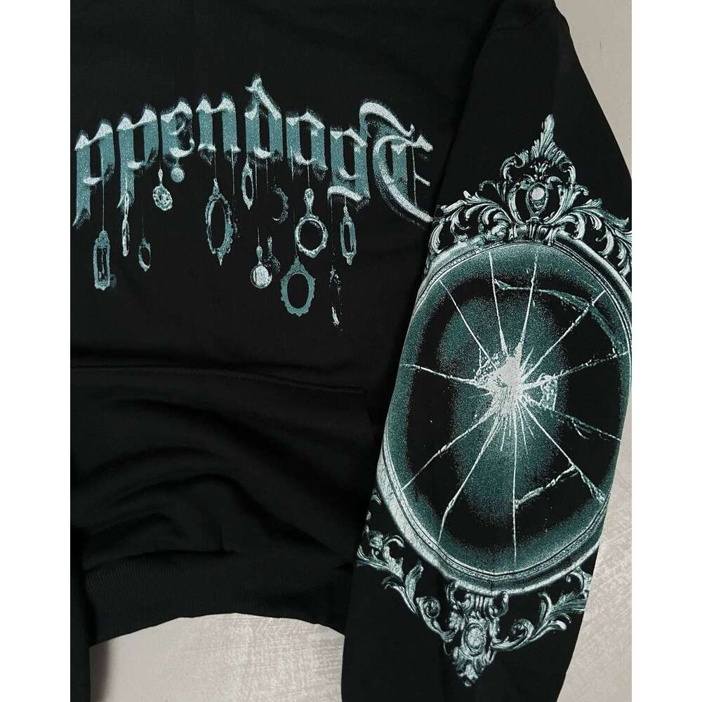 New Gothic Pattern Print Loose Men Women Retro Y2k Hoodies Fashion Sweatshirts Casual Haruku Hooded Pullover