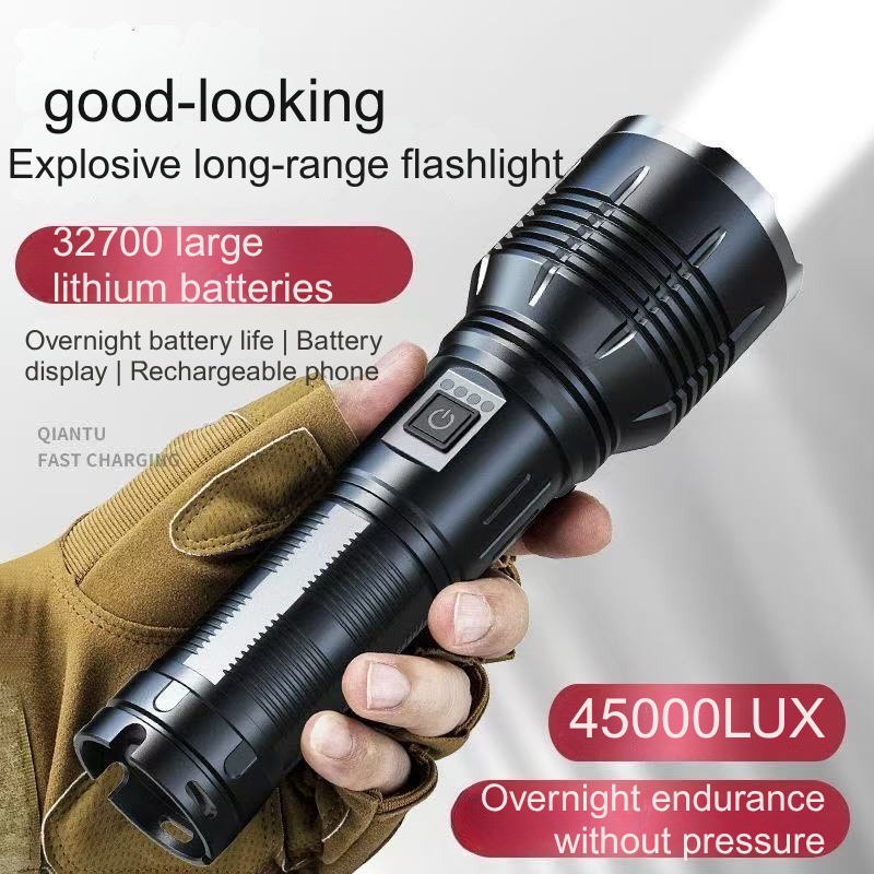 Type-C Charging Durable Light Source: Powerful Aluminum Handheld Torch at 30 Watts---Aluminum alloy high-intensity flashlight