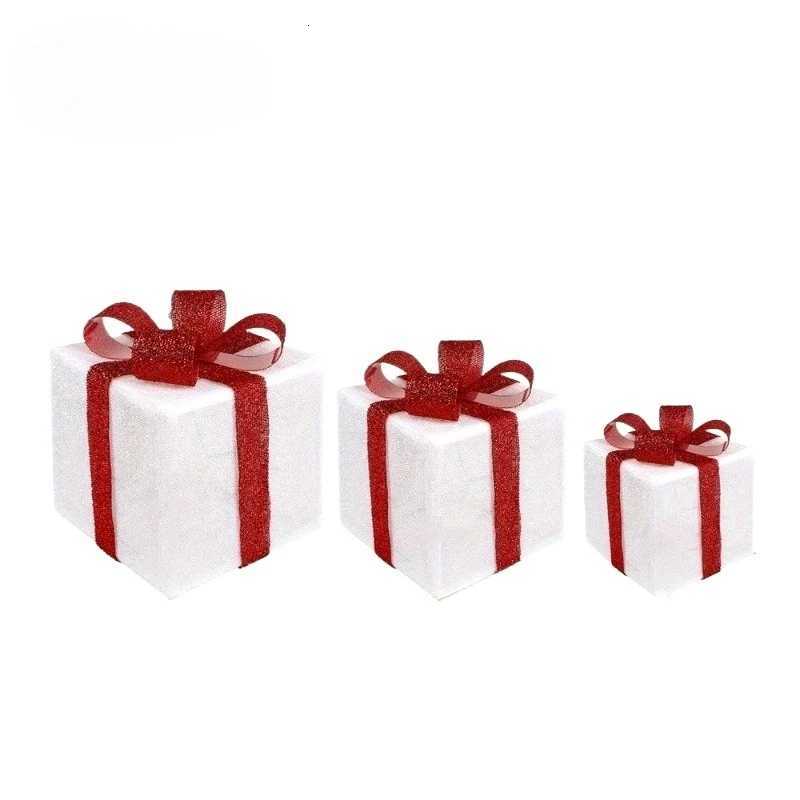3PCS LED LightUp Christmas Gift Box Set 3Piece Indoor Christmas Decoration for Holiday Scenarios No BuiltIn Battery Idea C251030