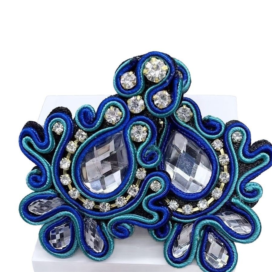 Stud Soutache Women's earrings Handmade Fashion jewelry Dangle Earring Long Large Boho Crystal Sutasz Accessories Female trendy gift 231124