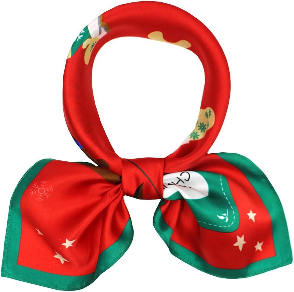 100% Real Mulberry Silk Scarf 21'' x 21'' Lightweight Neckerchief Women Men Small Square Digital Printed Scarves Christmas gifts
