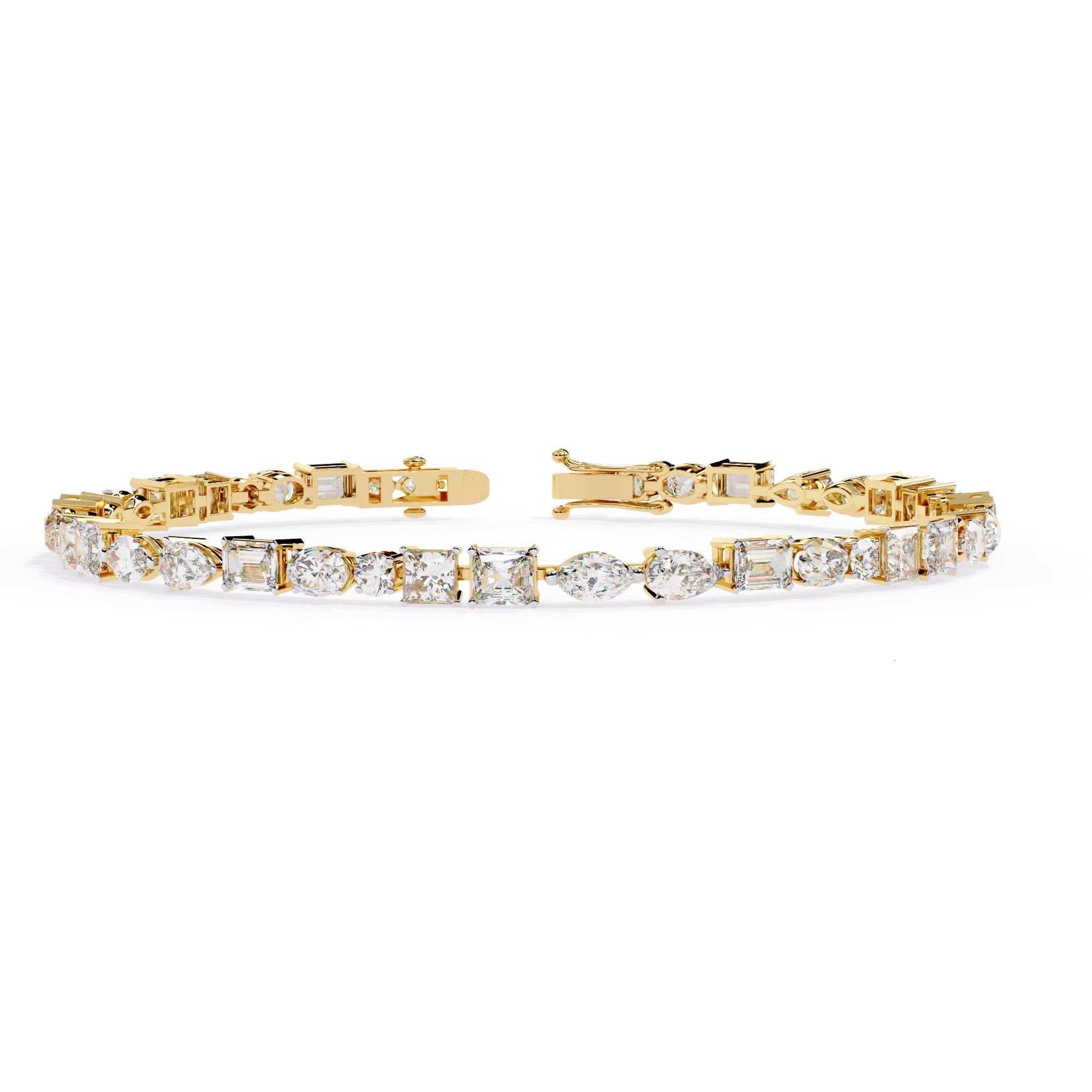 HI Color VSSI Clarity Mixed Cut MultiShape Tennis Bracelet Elegant Diamond Bangle Moissanite Bracelets Bangles