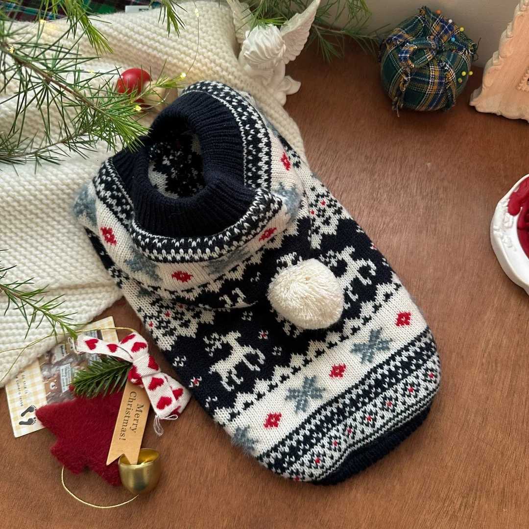 Pet AutumnWinter Christmas Sweater with Hat Cat Winter Knitted Hoodie Warm Coat Dog Clothes for Small Dogs Puppy Clothes C251030
