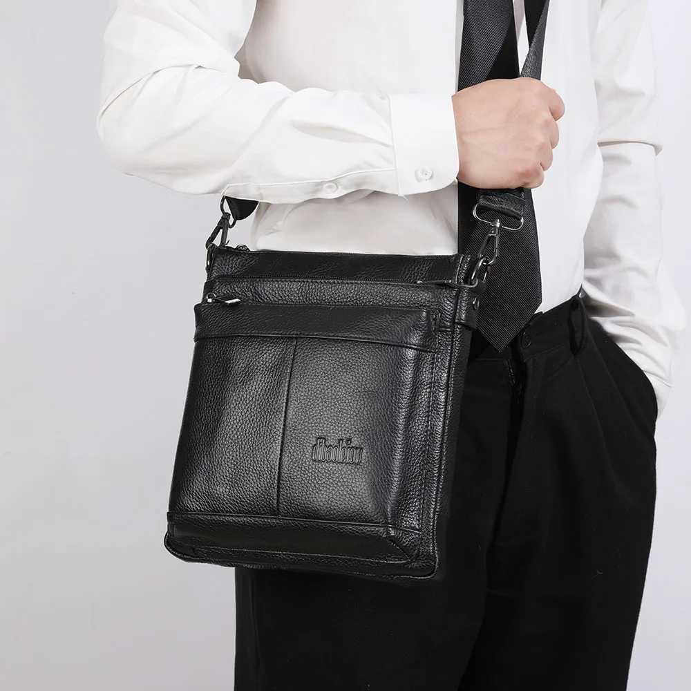 Mens Leather Messenger Bag Business Shoder Bag Small Crossbody Bag Mti Functi Messenger Bag Mens Travel Bag Y251011