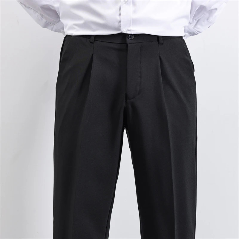 Mens Classic Narrow Leg Business Suit Pants Four Seasons Wear Solid Trousers Lightweight Straight Leg Pants Male 251028