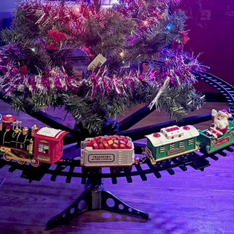 Christmas Tree Decor Train Track Frame Railway Car Sound Light Rail Car Festival Gifts Christmas Train Electric Toy Random Color C251030